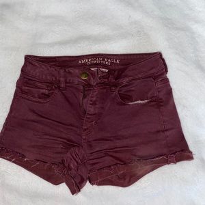 Maroon AE jean shorts